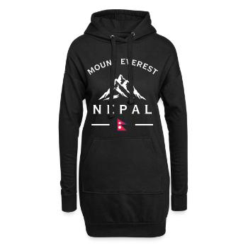 T-shirt avec le logo de la montagne Everest Nepal - Sweat-shirt à capuche long Femme - noir - Devant