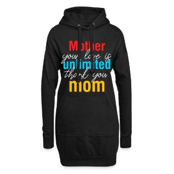 Mutter Deine Liebe ist Unbegrenztes Hemd - Hoodie-Kleid - Schwarz - Vorne