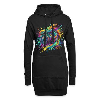 Photographe photo photo SLR - Sweat-shirt à capuche long Femme - noir - Devant