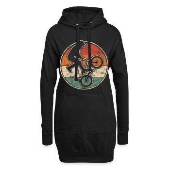 BMX Biker Trick Grafik Im Vintage Stil - Hoodie-Kleid - Schwarz - Vorne