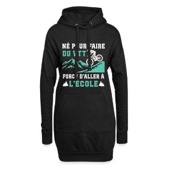 Né pour faire du VTT cadeau vélo tout-terrain - Sweat-shirt à capuche long Femme - noir - Devant