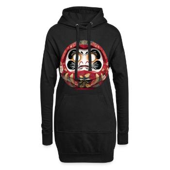 Blumenkreis-Daruma im Feststil Daruma Origami - Hoodie-Kleid - Schwarz - Vorne