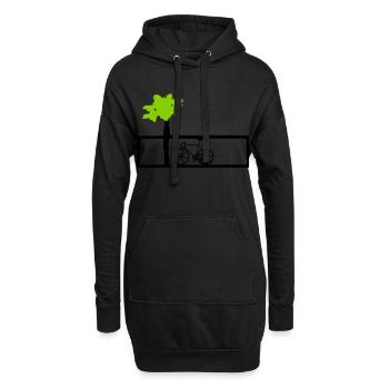 Fahrrand am Strand Vektor - Hoodie-Kleid - Schwarz - Vorne