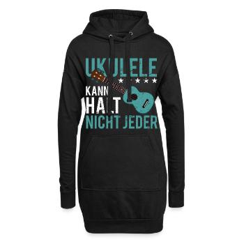 Ukulele kleine Gitarre Ukulelist - Hoodie-Kleid - Schwarz - Vorne
