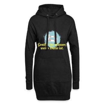 Genitiv Wasser Dativ - Hoodie-Kleid - Schwarz - Vorne