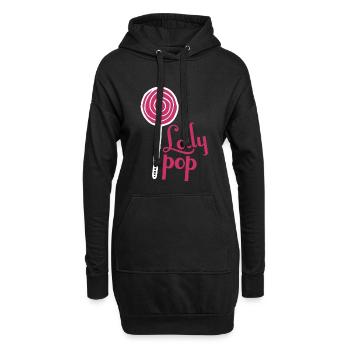 Bonbons Lolly pop - Sweat-shirt à capuche long Femme - noir - Devant