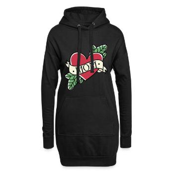 Meilleure maman - Sweat-shirt à capuche long Femme - noir - Devant