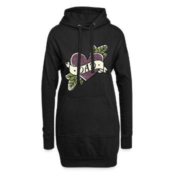 Bester Papa - Hoodie-Kleid - Schwarz - Vorne