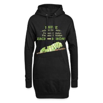 Raupe Fressen Tiere - Hoodie-Kleid - Schwarz - Vorne