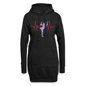 Heartbeat Yoga ECG Pulse | Couleurs changeantes - Sweat-shirt à capuche long Femme - noir - Devant