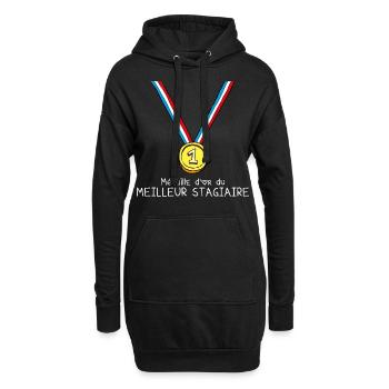 T-shirt Médaille d'or du meilleur stagiaire - Sweat-shirt à capuche long Femme - noir - Devant