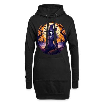 Gruseliges Halloween-partykostüm Hexe - Sweat-shirt à capuche long Femme - noir - Devant