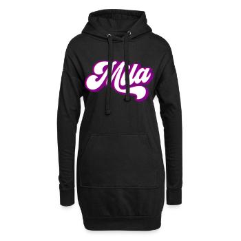 Mila | Farben änderbar - Hoodie-Kleid - Schwarz - Vorne