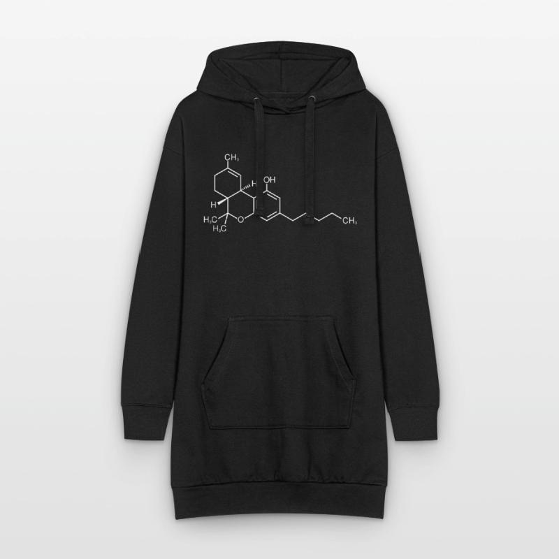 THC Molecule Structural Formula Hoodie Dress