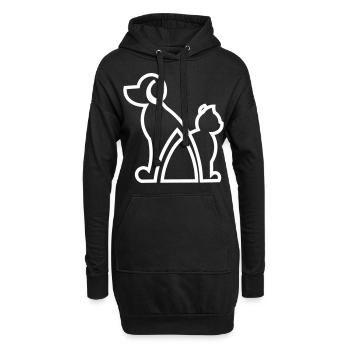 Cat and Dog gift idea/ Hund und Katze Geschenkidee - Hoodie-Kleid - Schwarz - Vorne