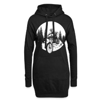 MTB Geschenk Kinder Fahrrad Mountainbike Downhill - Hoodie-Kleid - Schwarz - Vorne