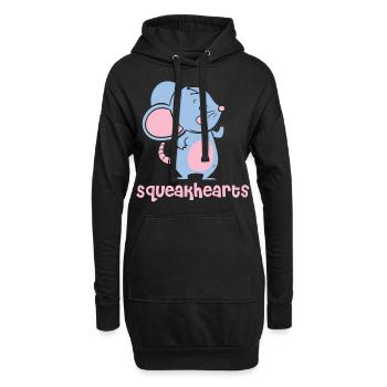 Squeakhearts Mice Funny Animal Puns - Hoodie-Kleid - Schwarz - Vorne