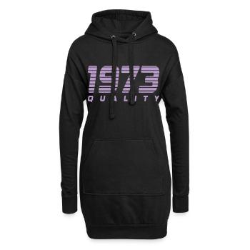 1973 quality | Farbe änderbar - Hoodie-Kleid - Schwarz - Vorne
