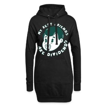 Actions de dividendes Mes meilleurs amis sont des dividendes - Sweat-shirt à capuche long Femme - noir - Devant