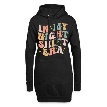 In My Night Shift Era Retro Night Shift - Nurse - Sweat-shirt à capuche long Femme - noir - Devant