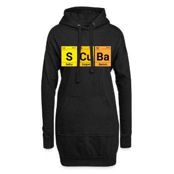 Scuba Taucher Chemische Elemente - Hoodie-Kleid - Schwarz - Vorne