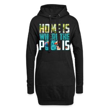 Home is Where the Pool Is - Hoodie-Kleid - Schwarz - Vorne
