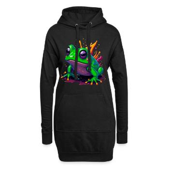 Belle grenouille - Sweat-shirt à capuche long Femme - noir - Devant