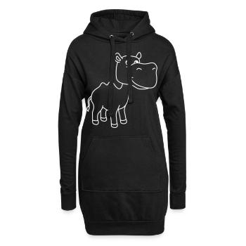 Kamel Comic - Hoodie-Kleid - Schwarz - Vorne
