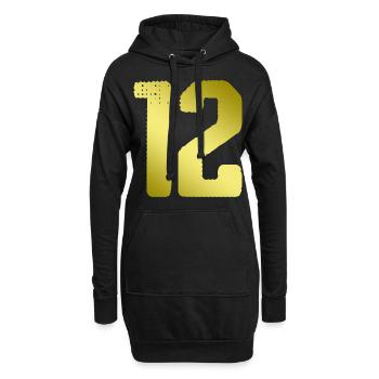 Maillot 12 Numéro - Sweat-shirt à capuche long Femme - noir - Devant