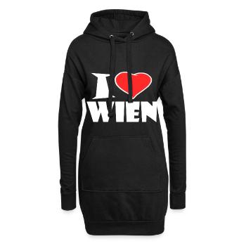 J'aime Vienne - Sweat-shirt à capuche long Femme - noir - Devant
