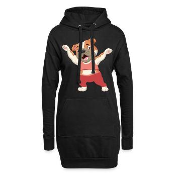 Chien fitness gym chien de sport - Sweat-shirt à capuche long Femme - noir - Devant