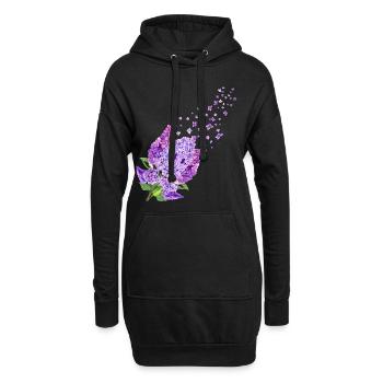 Fleurs de beaucoup de fleurs printemps flow lilas d’été - Sweat-shirt à capuche long Femme - noir - Devant