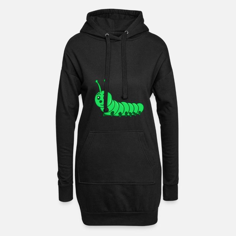 Raupe - Hoodie-Kleid - Schwarz