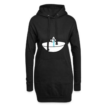 Waschbecken - Hoodie-Kleid - Schwarz - Vorne