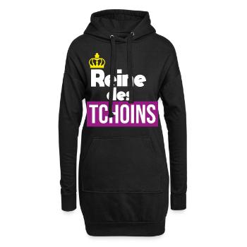 Reine des tchoins - Sweat-shirt à capuche long Femme - noir - Devant