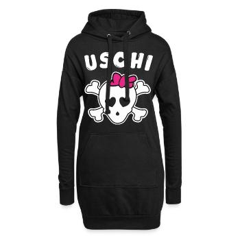 Piratin Uschi Design für Mädchen und Frauen - Hoodie-Kleid - Schwarz - Vorne