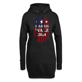 Harris Walz 2024 Election Kamala Harris Tim Walz W - Hoodie-Kleid - Schwarz - Vorne