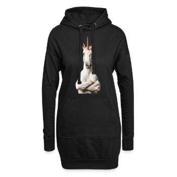 Licorne - Sweat-shirt à capuche long Femme - noir - Devant