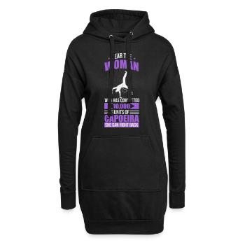 Fürchte die Frau, die Capoeira macht. - Hoodie-Kleid - Schwarz - Vorne