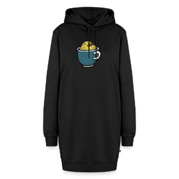 Tassenküken - Hoodie-Kleid - Schwarz - Vorne - AI Model Female 172 light (172cm)
