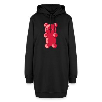 Suesses rotes Gummibaerchen - Hoodie-Kleid - Schwarz - Vorne