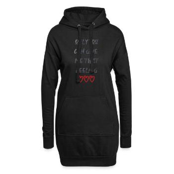 love love Saint-Valentin en amour Dicton anglais - Sweat-shirt à capuche long Femme - noir - Devant