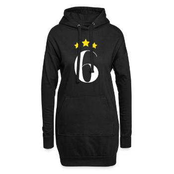6ème anniversaire étoilé - Sweat-shirt à capuche long Femme - noir - Devant