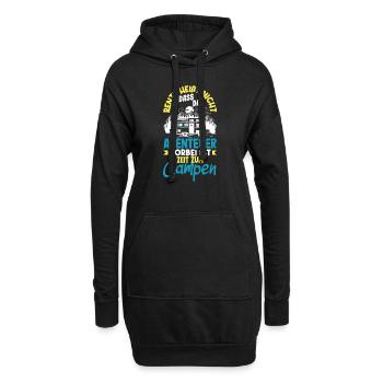Rente heißt Zeit zum Campen - Hoodie-Kleid - Schwarz - Vorne