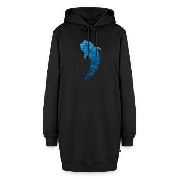 Walhai - Hoodie-Kleid - Schwarz - Vorne - AI Model Female 172 light (172cm)