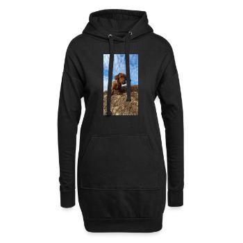 PXL 20221217 140939962 - Sweat-shirt à capuche long Femme - noir - Devant