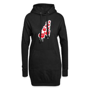 Heavy Metal Hard Rock Graffiti Hörner Handgeste - Hoodie-Kleid - Schwarz - Vorne