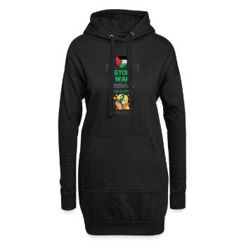 STOP WAR - Free Palestine - Hoodie-Kleid - Schwarz - Vorne