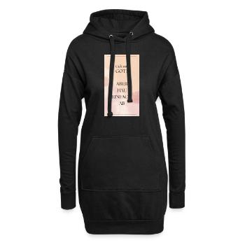Geh mit Gott - Hoodie-Kleid - Schwarz - Vorne