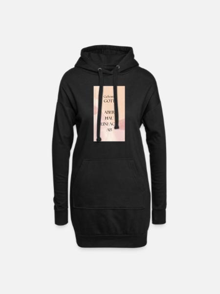 Geh mit Gott - Hoodie-Kleid - Schwarz